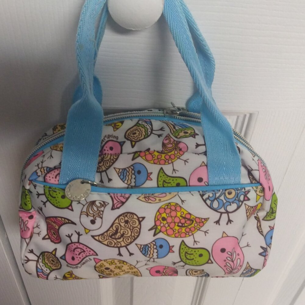 ❤️LESPORTSAC TOKIDOKI RAINBOW Bird Flower Spring Cosmetic Bag Mini Purse